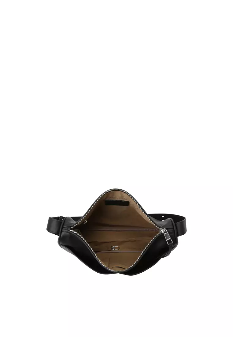 Slip Pockets Shoulder Bag - Black