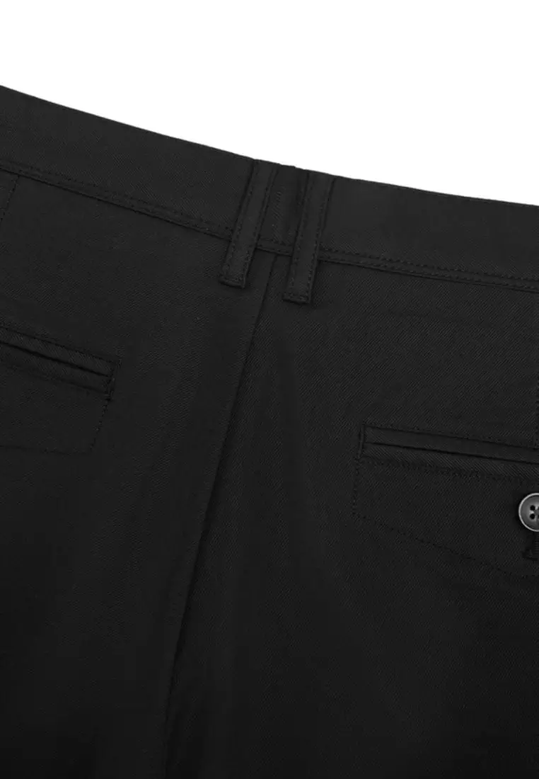 Soft Cotton Rich Stretch Slim Tapered Fit Twill Casual Pants