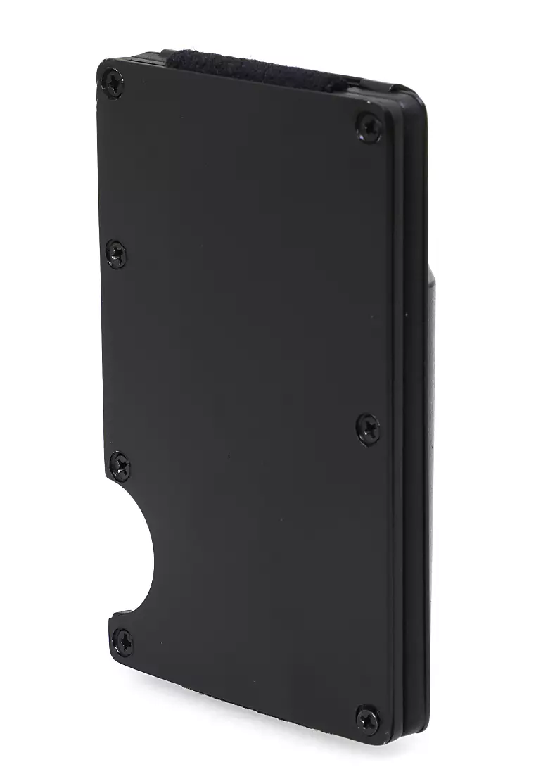 Zackly Card Wallet Anti RFID Unisex With Klip Uang Compact Design Material Metallic ORIGINAL - Black