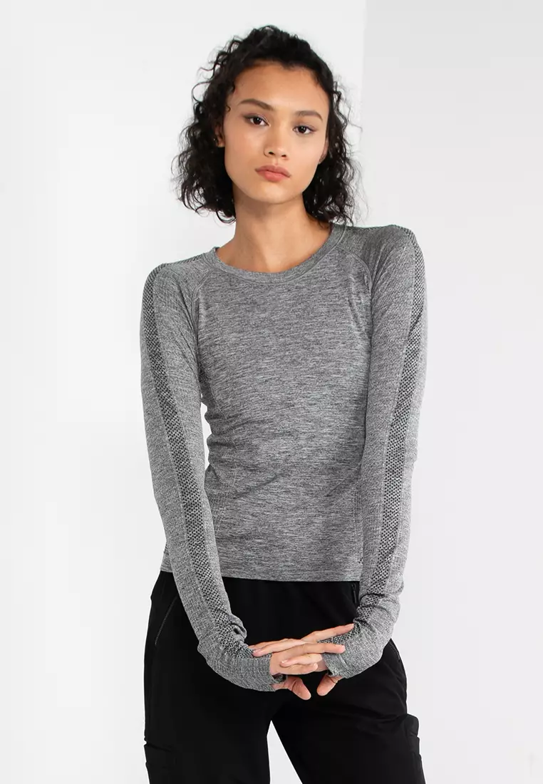 dark grey long sleeve shirt womens