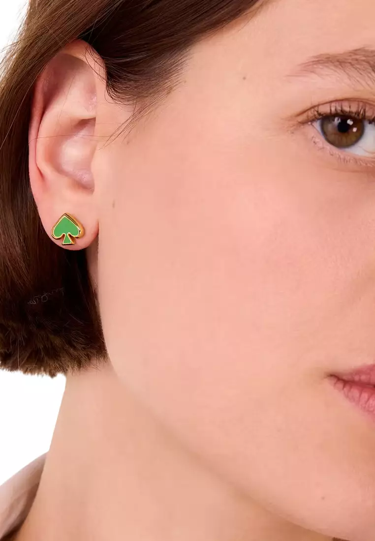 Everyday Spade Enamel Studs Earrings - KS Green o0ru3069