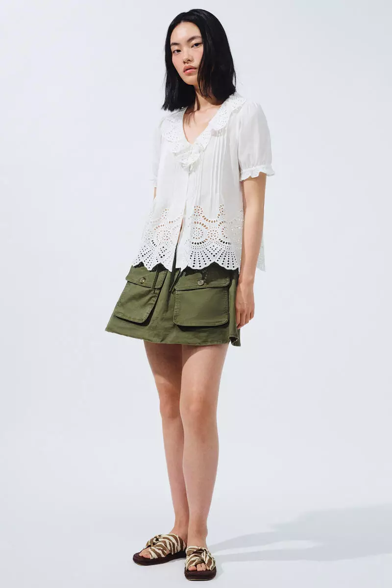 Broderie anglaise cotton blouse