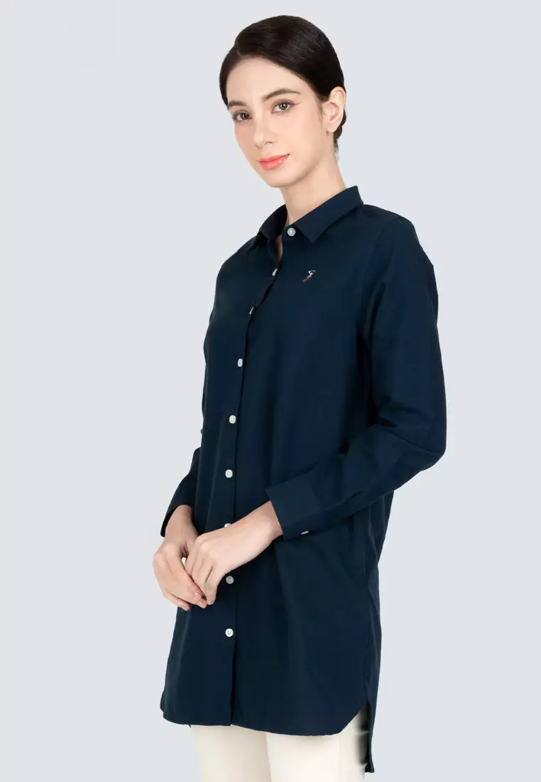 Polo Haus - Women’s Oxford Long Sleeve Shirt Dress WBSDE001