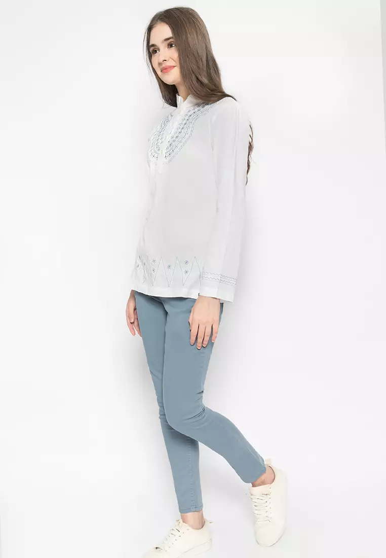 LGS - Baju Muslim Wanita - Lengan Panjang - Putih - LLSH.386.S956A.245.7CLS