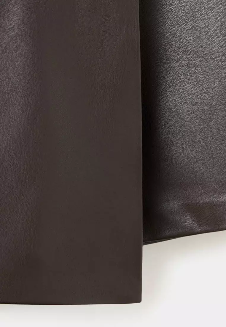 Faux Leather Skirt With Buckle