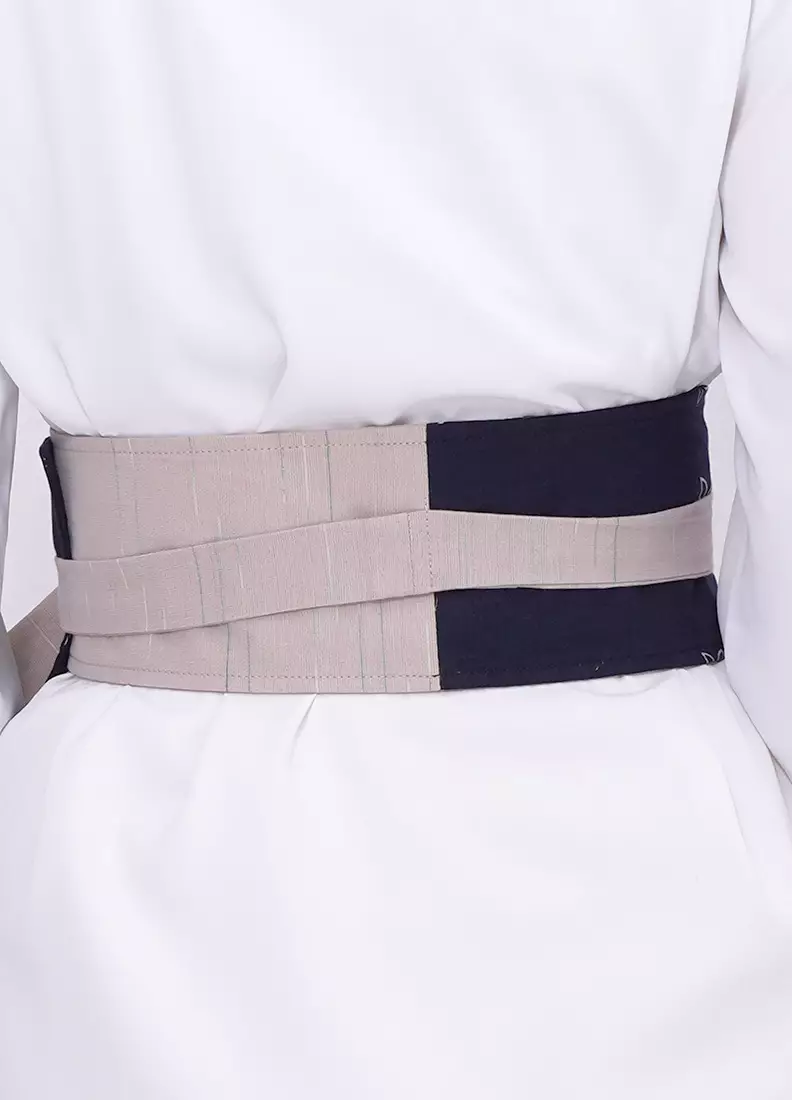 Obi Belt Corset Batik Wanita Spesial Harumi Raya Collection Katun Navy