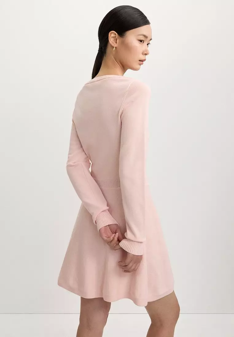 Keyhole Knit Dress - Light Pink