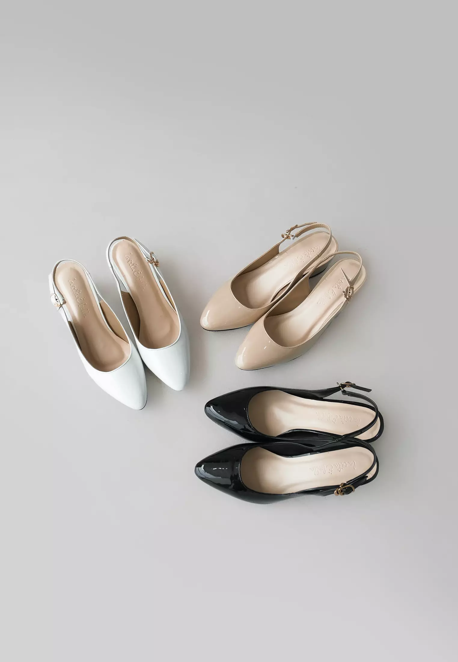 Sophia Sepatu Slingback Wanita Block Heels Pointed Toe