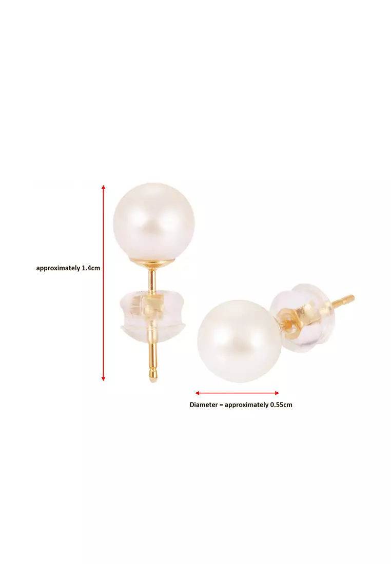 HABIB Freshwater Pearl Earrings in 375/9K Yellow Gold BE61564