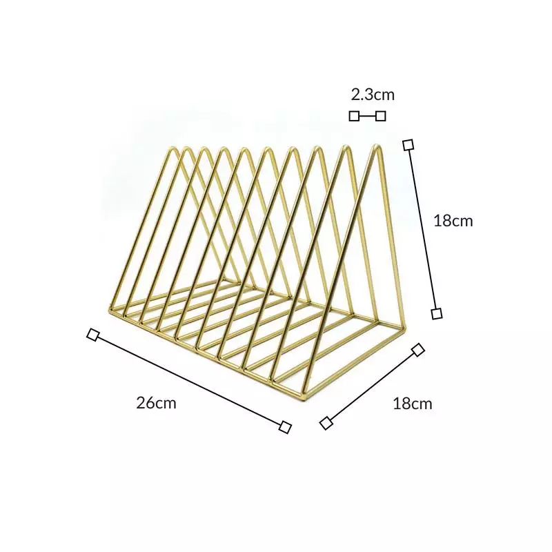 Wire Triangle Book Rack (Rose Gold)