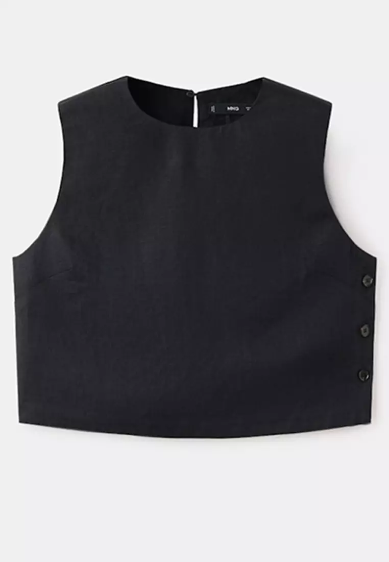 100% Linen Crop Top