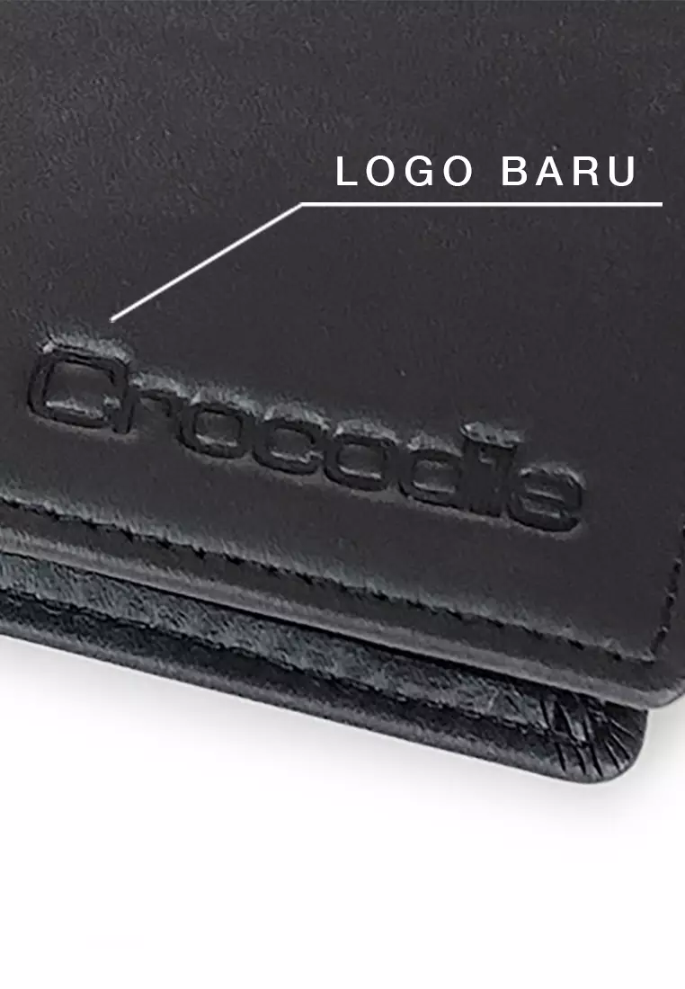 Crocodile 884BY Dompet Pria Men Wallet Leather Kulit Original - Hitam