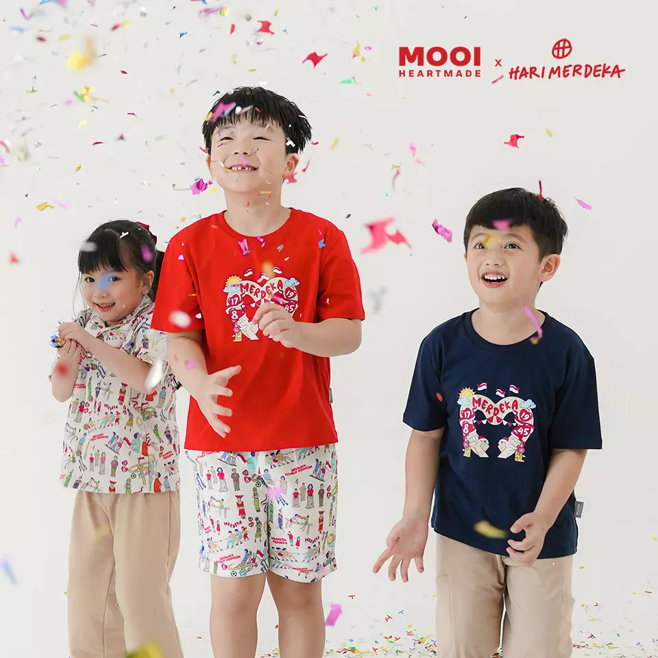 Mooi x Hari Merdeka 17 Agustus Kaos Kemerdekaan Anak T-shirt Anak Kemerdekaan - Navy