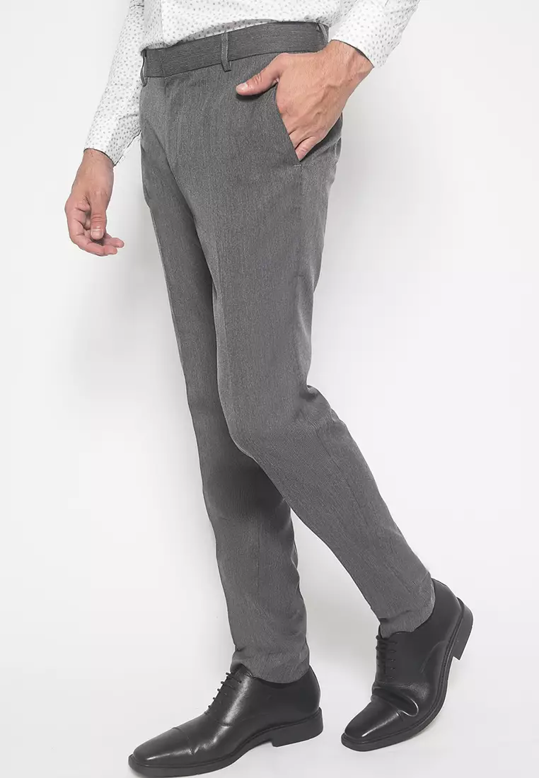 Johnwin - Celana Formal - Abu - Polyester - Slim Fit - F.969.010.118.C