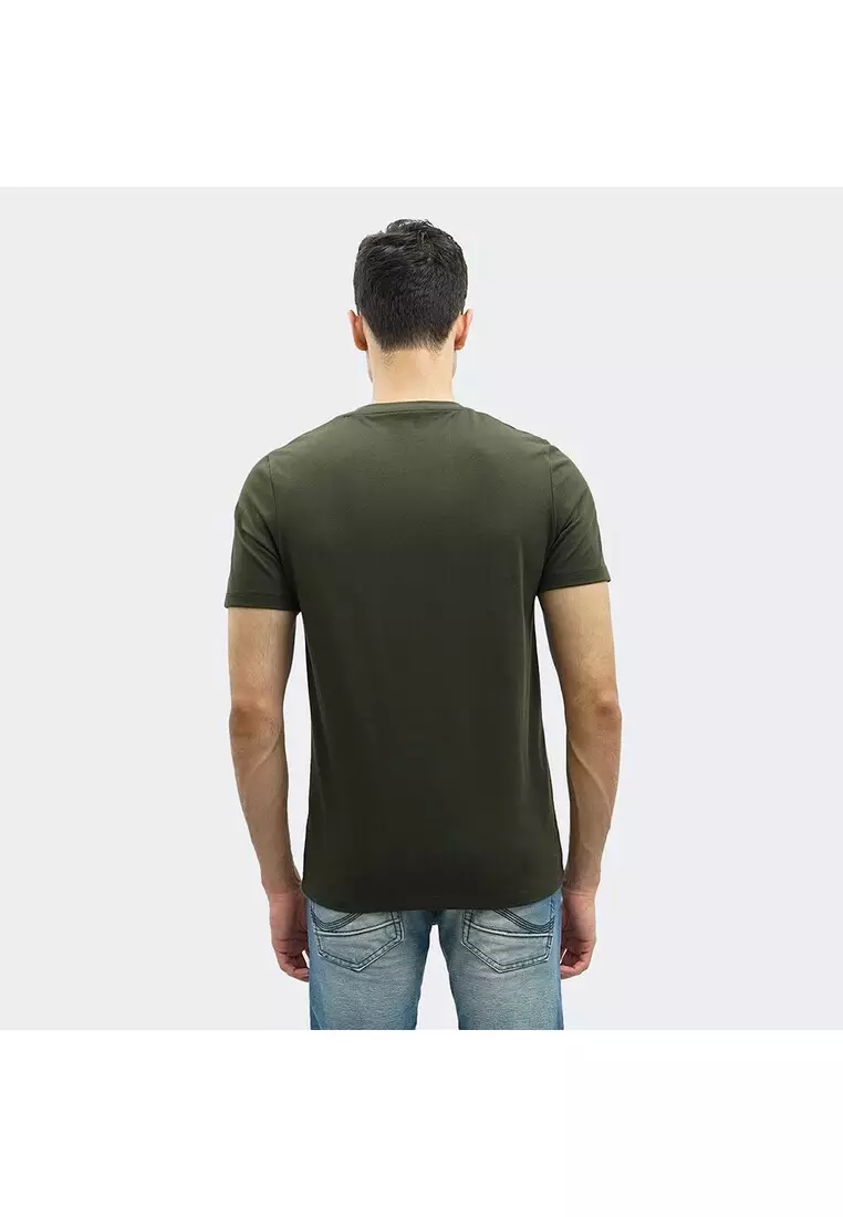MANZONE Kaos Pria Lengan Pendek SLIM FIT Lava - Bestbuy-Olive