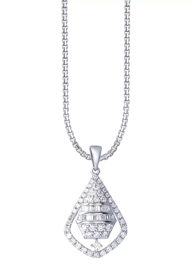 TOMEI 【爱的浪漫点滴】Romantic Droplet Pendant, White Gold 750