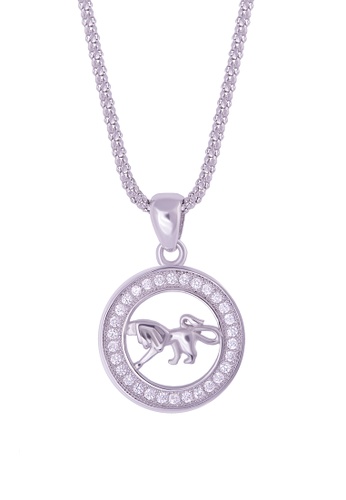SHANTAL JEWELRY grey and white and silver Cubic Zirconia Silver Horoscope Leo Necklace SH814AC35CCASG_1