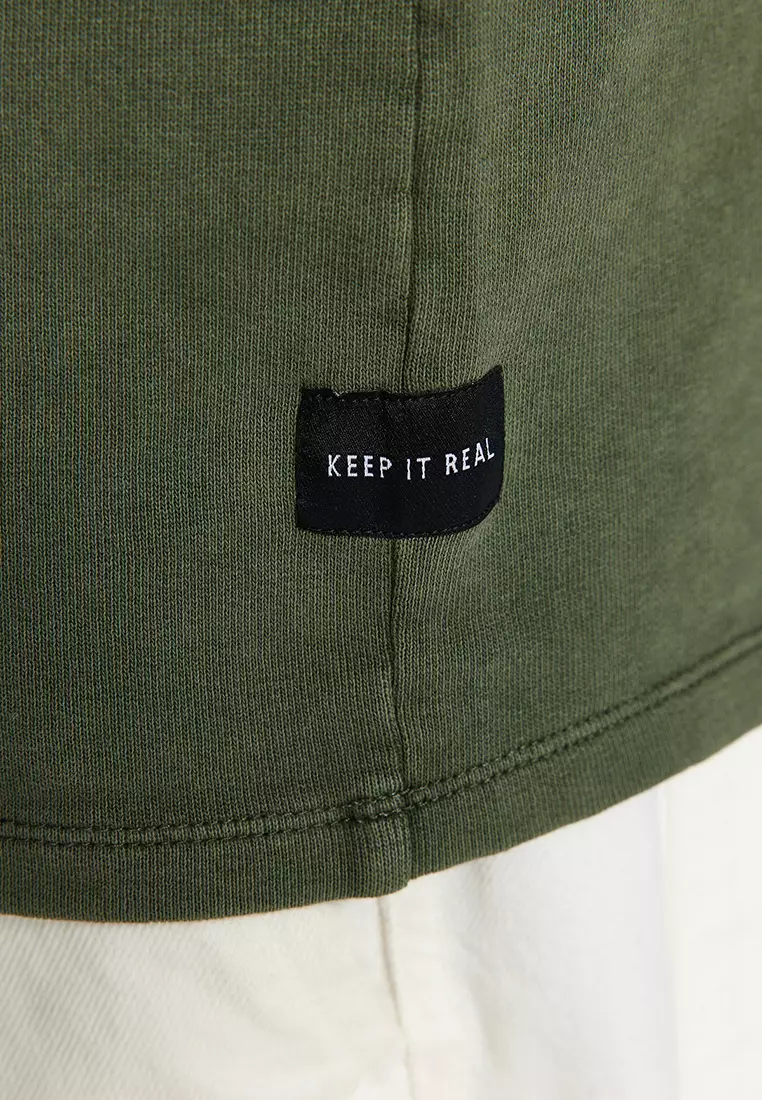 Faded Effect Cotton Sweatshirt