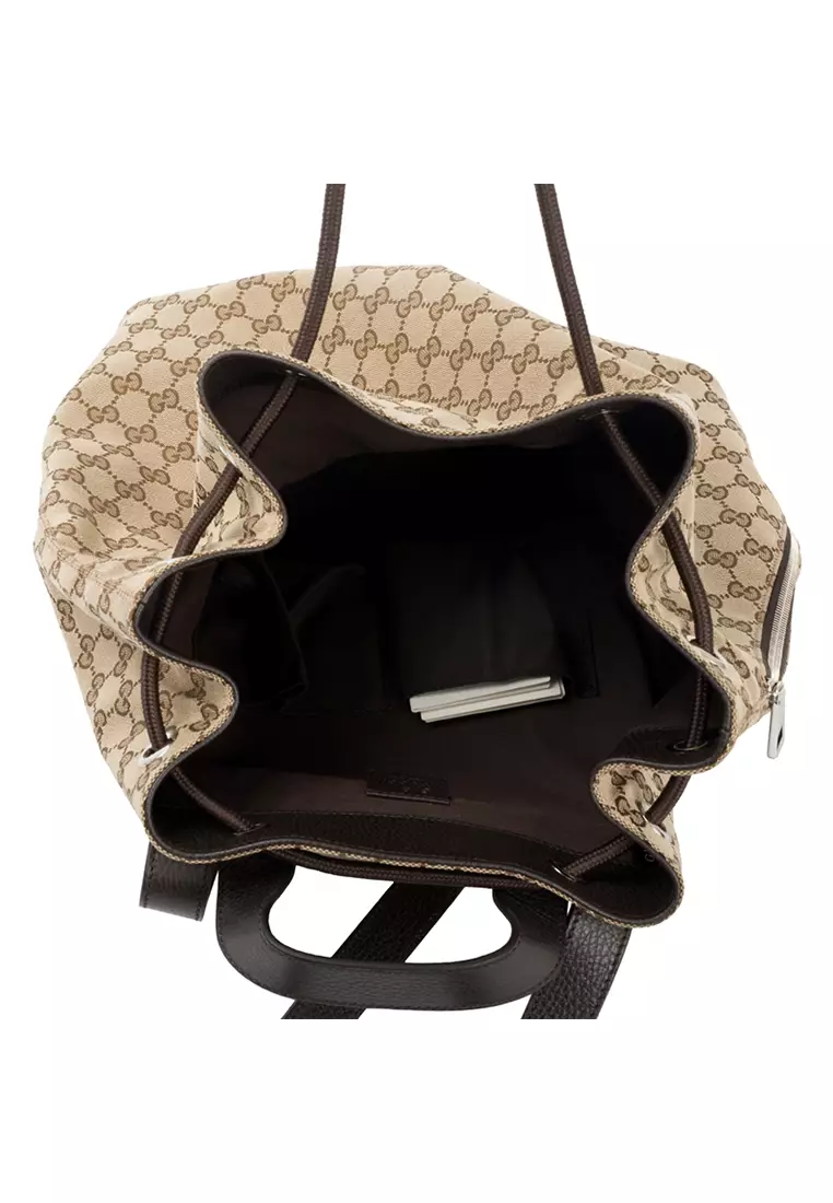 Gucci canvas shop drawstring backpack