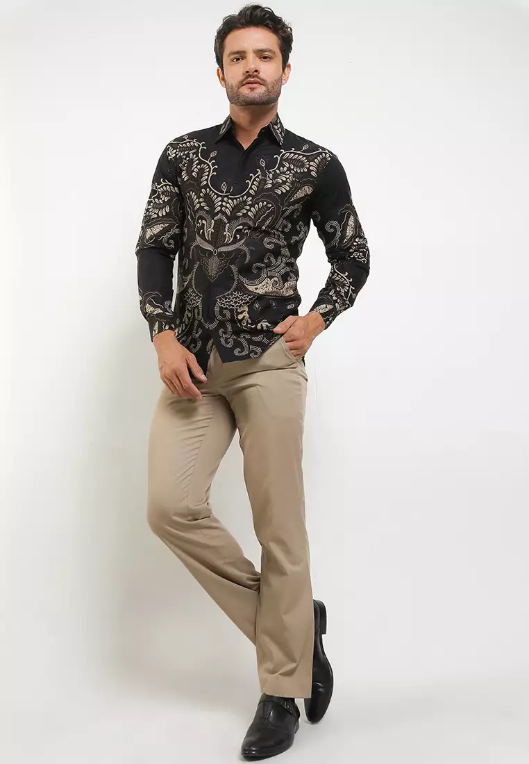 Eleazer Kemeja Batik Premium Pria Casual Modern Lengan Panjang