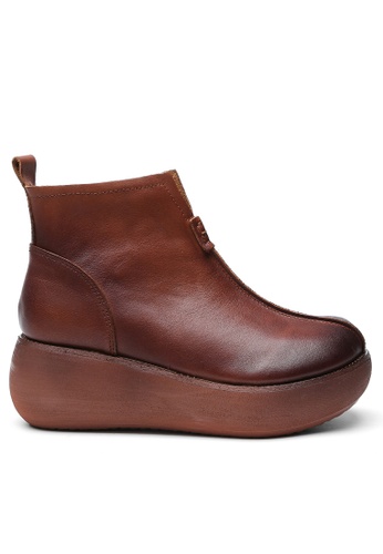 Twenty Eight Shoes brown Platform Cow Leather Boots QB183-9 4D658SHF8CF4C5GS_1