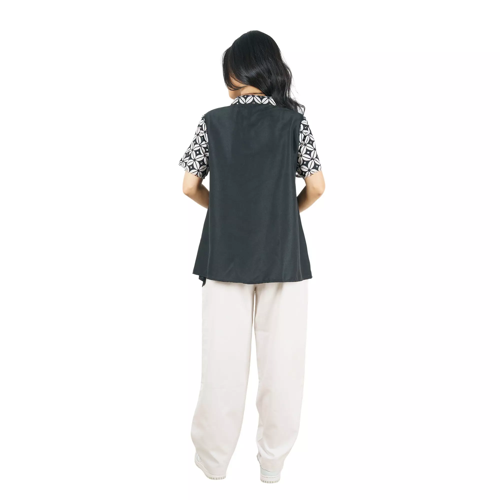 Blouse Batik Wanita - Atasan Batik - Bhatara Batik Sofia - Baju Batik Modern Lengan Pendek