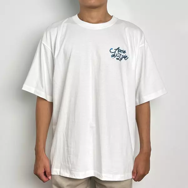 Kaos ADLV SPRAY TEXT BLUE WORLD TOUR WHITE TSHIRT 100% ORIGINAL