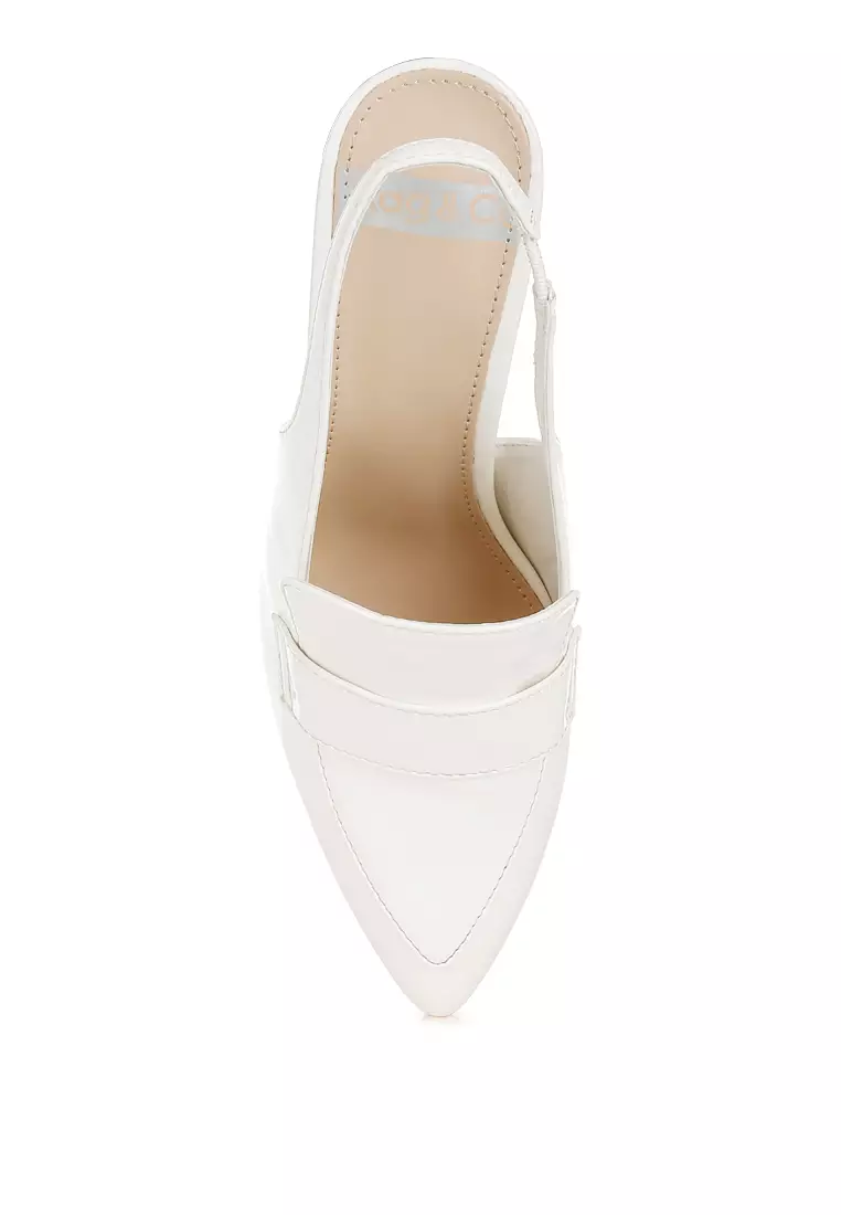 Slingback Loafer Sandals In White
