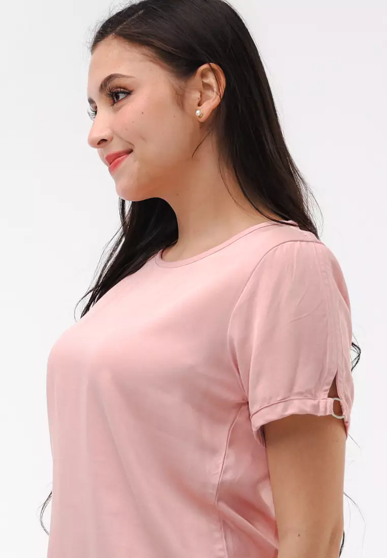 Single Twill Woven Short Sleeves Blouse