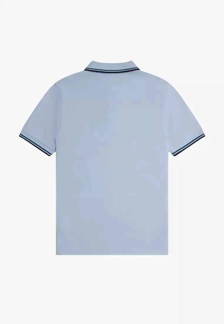 Fred Perry M3600 Twin Tipped Fred Perry Shirt (Light Smoke / Petrol Blue / Navy)