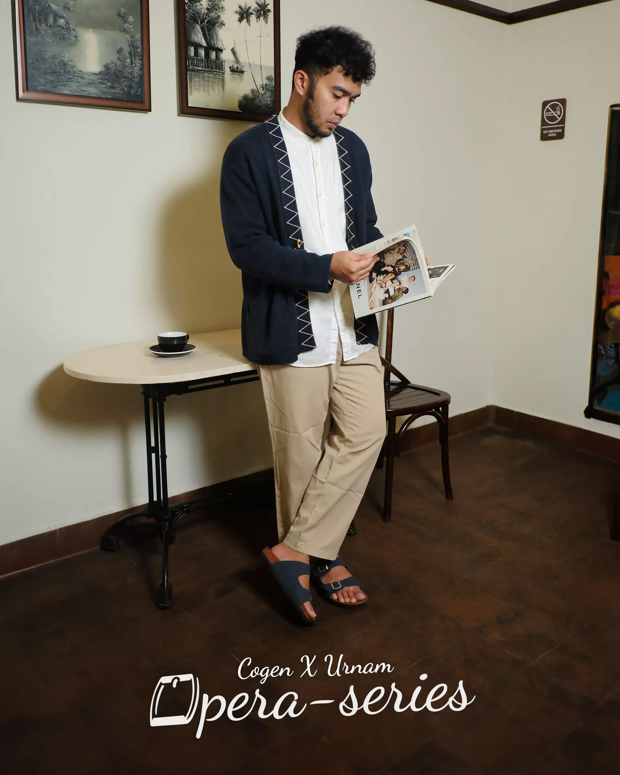 Cogen Sandal Pria Kulit Sendal Slop Birken Vintage - Opera Blue