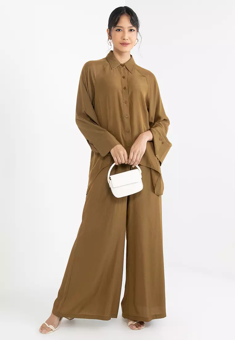 ZALIA BASICS Wide Leg Flowing Trousers 2024 | Buy ZALIA BASICS