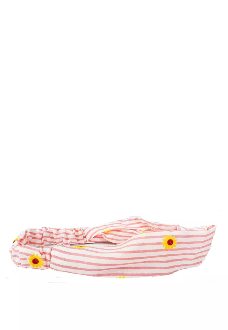 Twisted Headband Striped Sunflower Pink