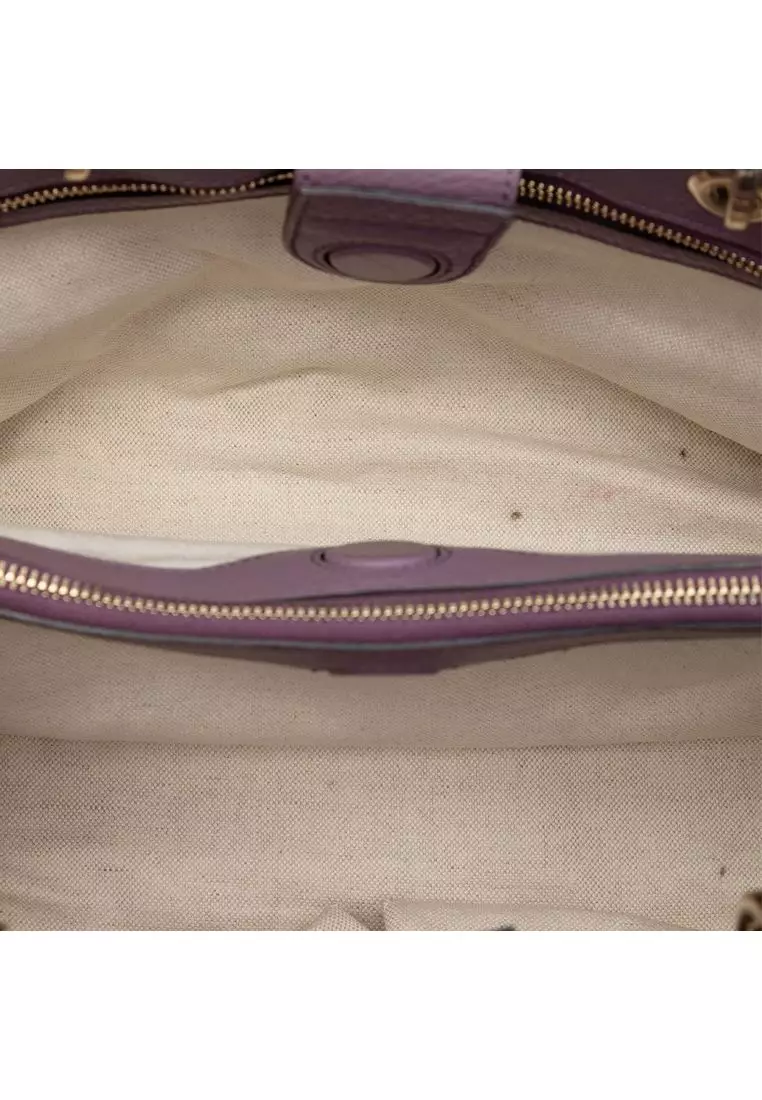 Pre-Loved Gucci Medium Calfskin Bamboo Shopper Satchel