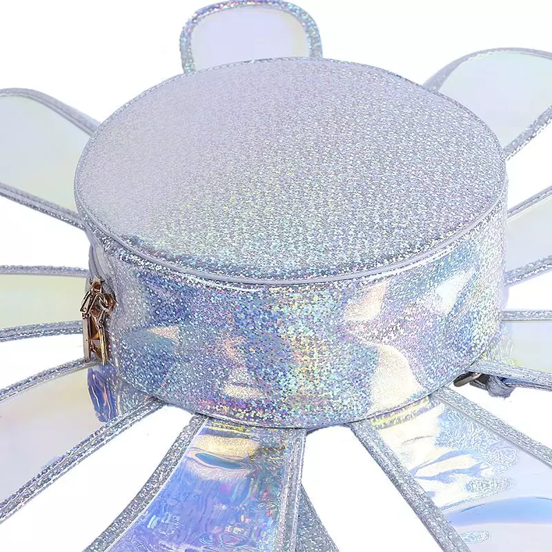 TAS RANSEL BACKPACK ANAK HOLOGRAM FLOWER - Silver