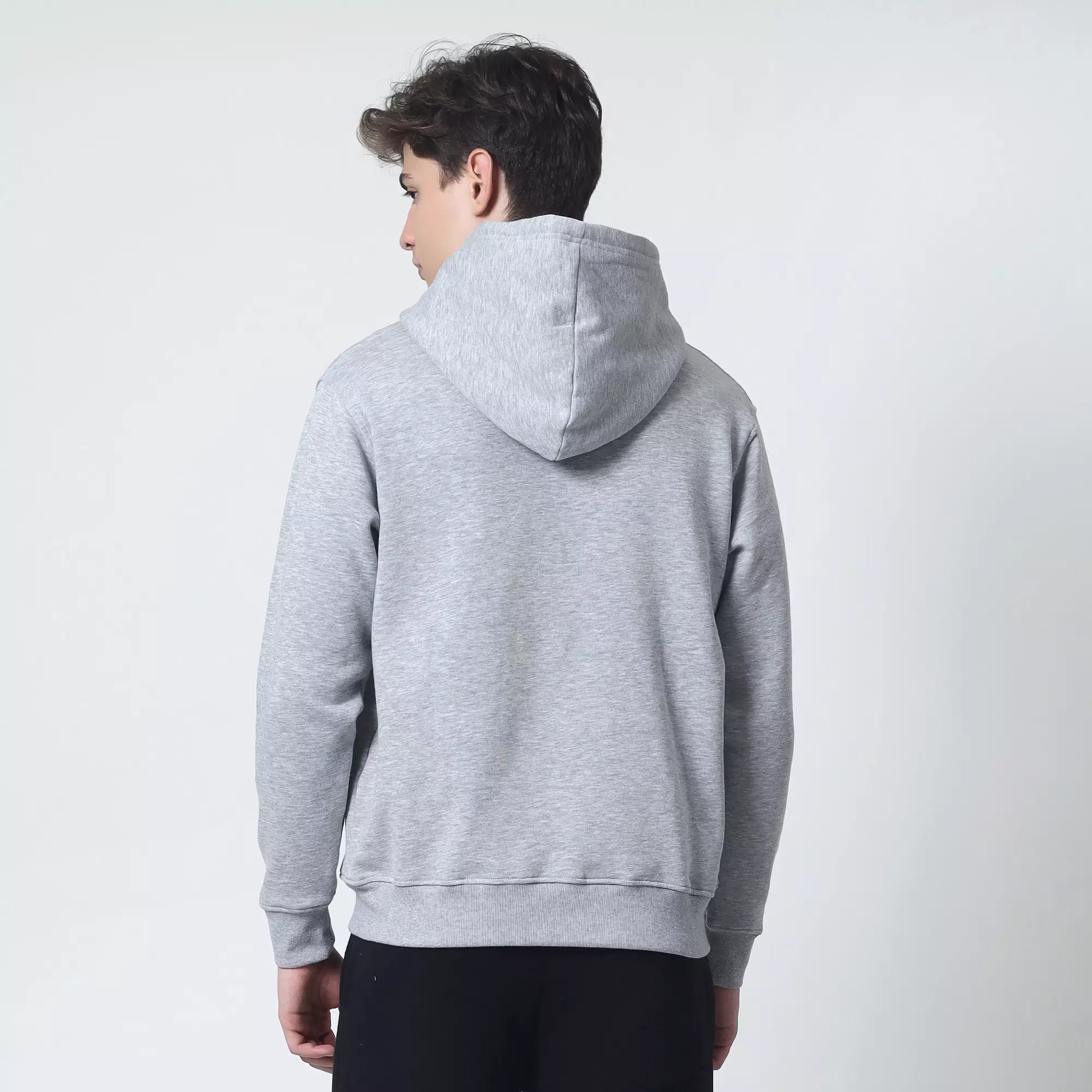Cotton Well Cozzie Hoodie Sweatshirt with Hidden Pocket Grey | Jaket Pullover Fleece dengan Kantong Tersembunyi Abu