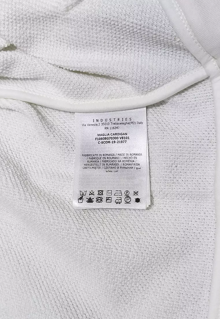 心愛的 Moncler 女式白色宏觀標誌外套 - O1-8G70300-V8101-032-S