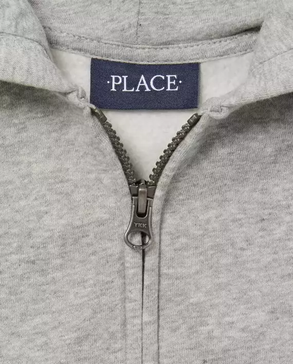 Boys Fleece Zip Up Hoodie - Jaket Anak Laki (Abu)