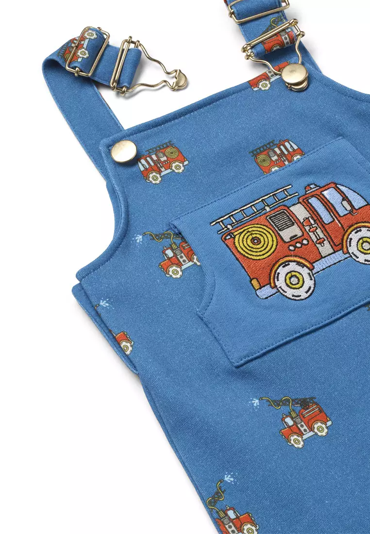 Dorset Golden overalls for baby with fire truck