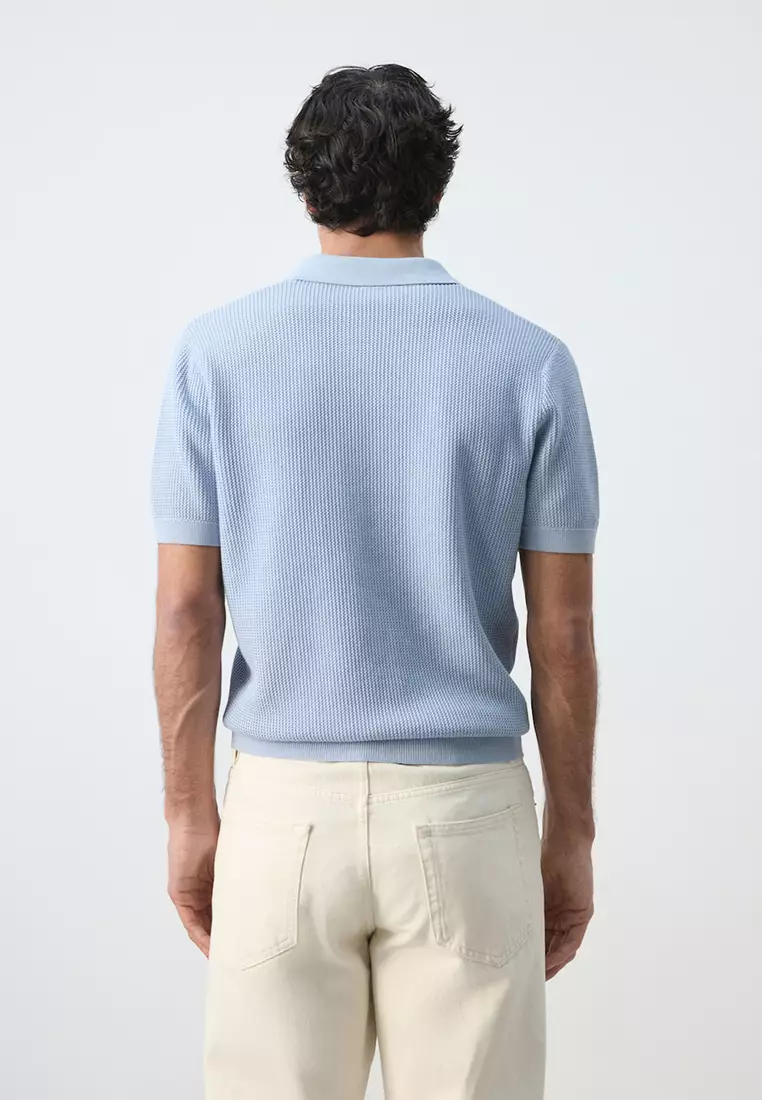 100% Cotton Knitted Structure Polo Shirt