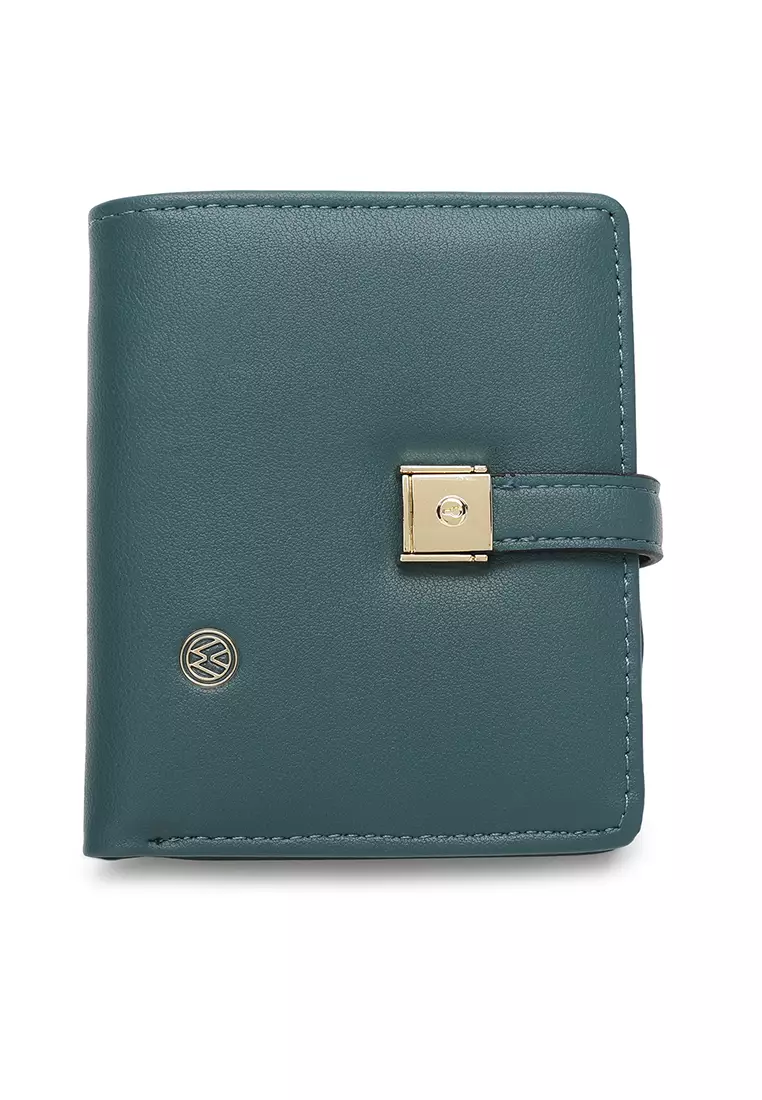 Dompet Pendek Wanita Dengan Kompartmen Koin (Women's Pin Button Bi Fold Leather Short Purse / Wallet With Coin Compartment)