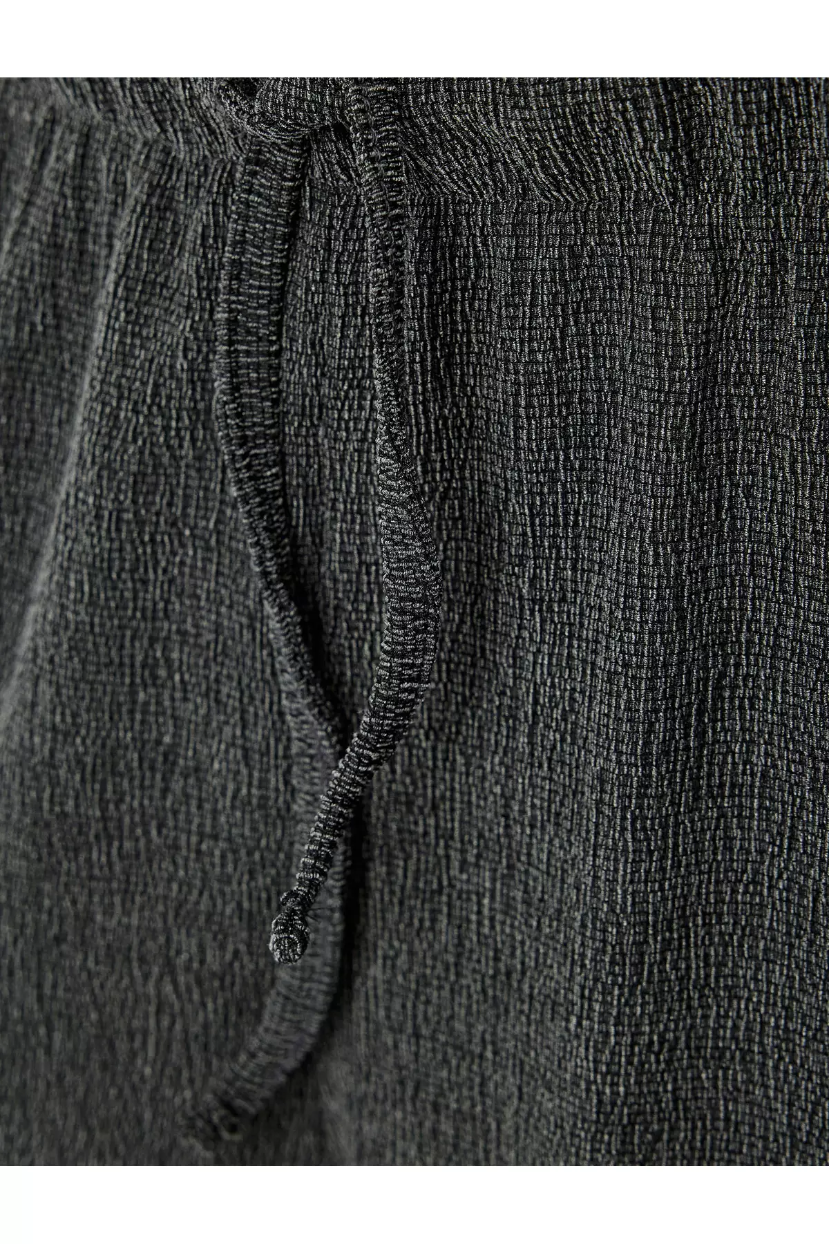Comfortable Fit Textured Straight Wide Leg Trousers