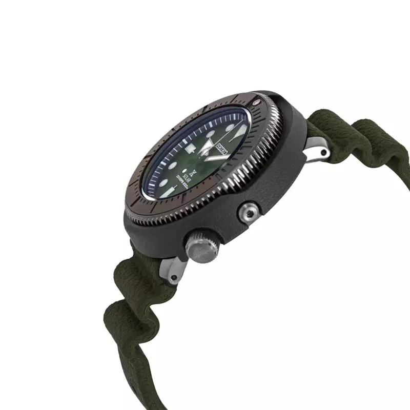 Jam Tangan Pria Seiko Prospex SNE561P1 Solar Divers 200M Green Dial Green Rubber Strap