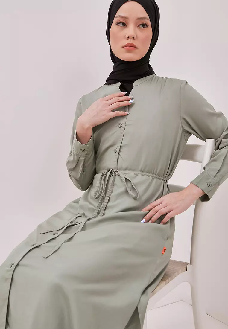 DUST Kemeja Tunik Aira Hijau ECOVERO™ (D. 1606)