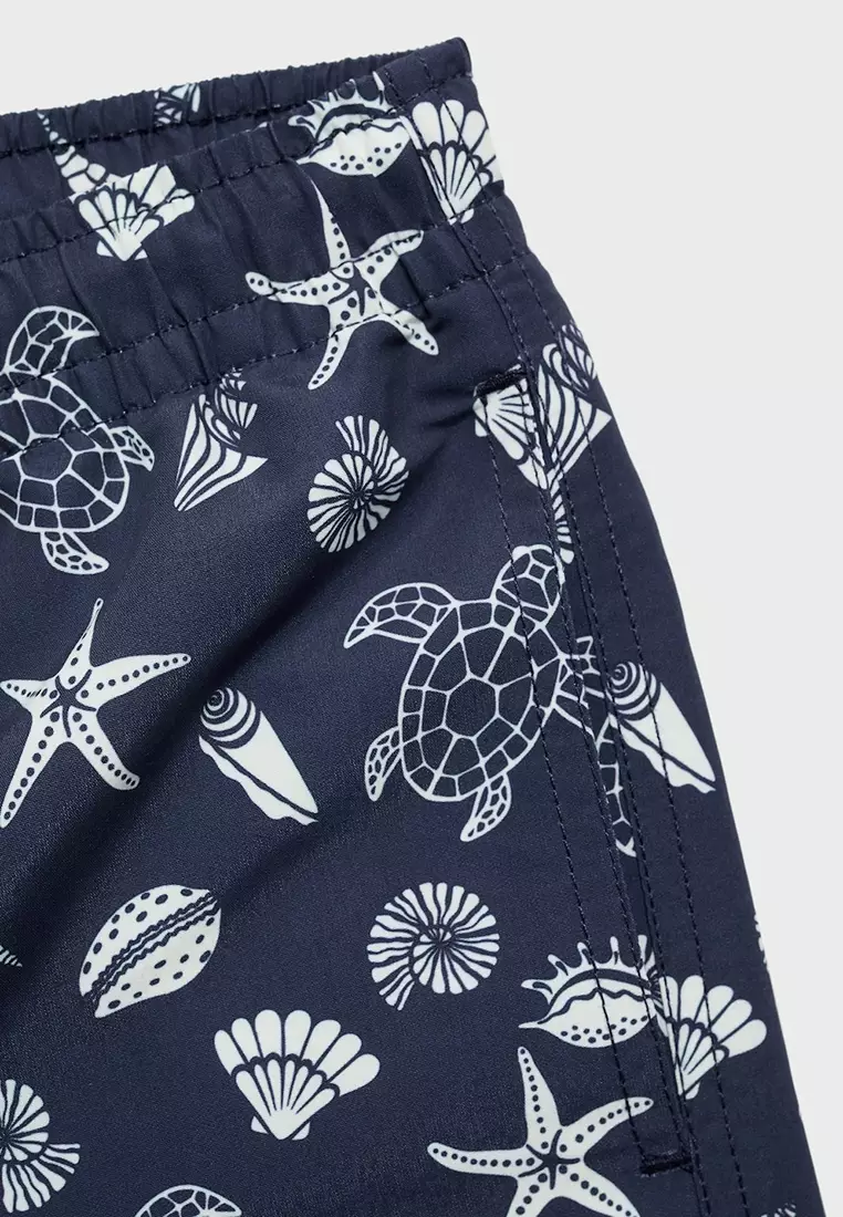 Marine-Print Swim Shorts