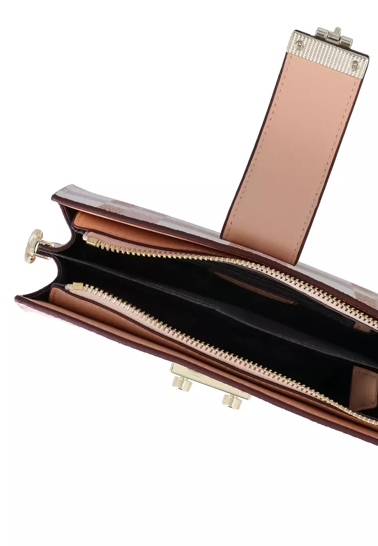 CR Dainty Check Crossbody Bag - Peach