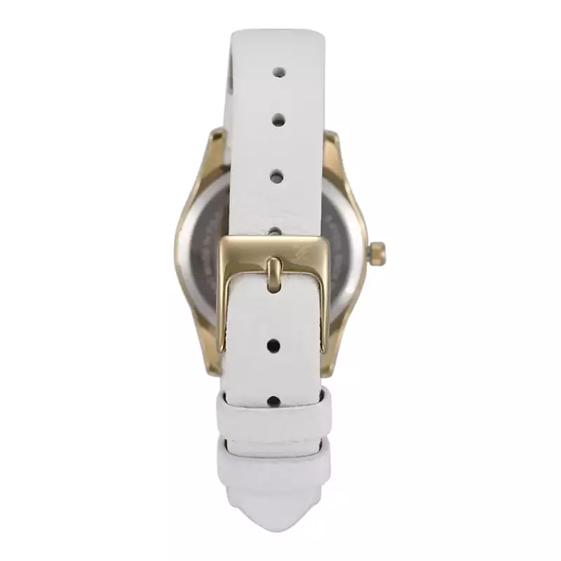 Jam Tangan Wanita Daniel Klein Fiord DK11945-2 Ladies Silver Dial White Leather Strap