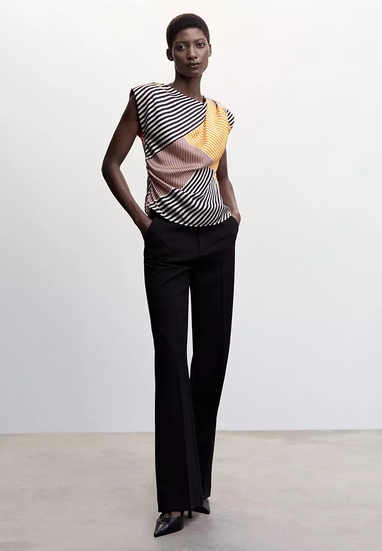 Printed Blouse With Shoulder Pads