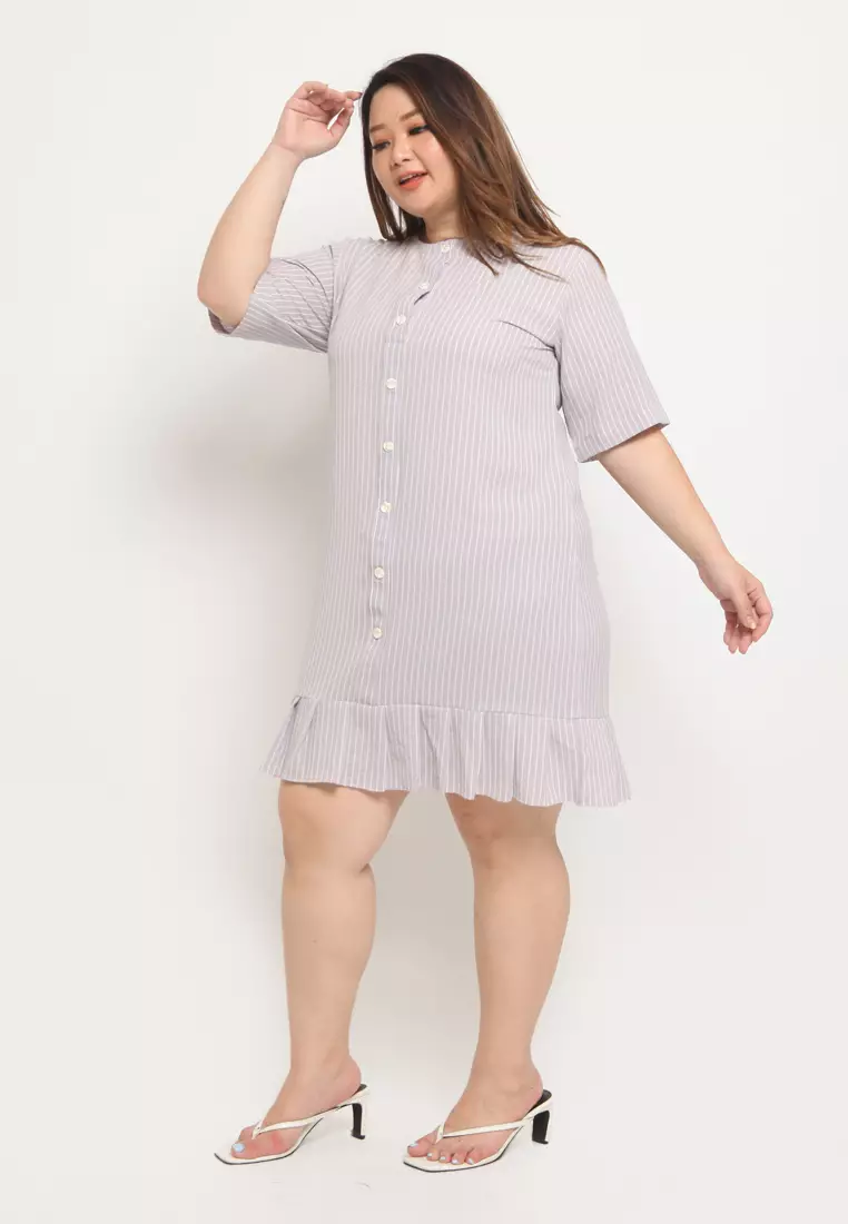 Plus Size Dress Catherine Light Grey