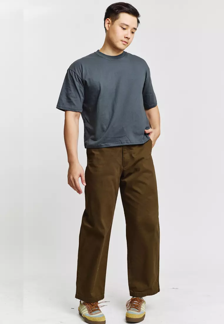 Boxy Cropped Crew Neck Tee